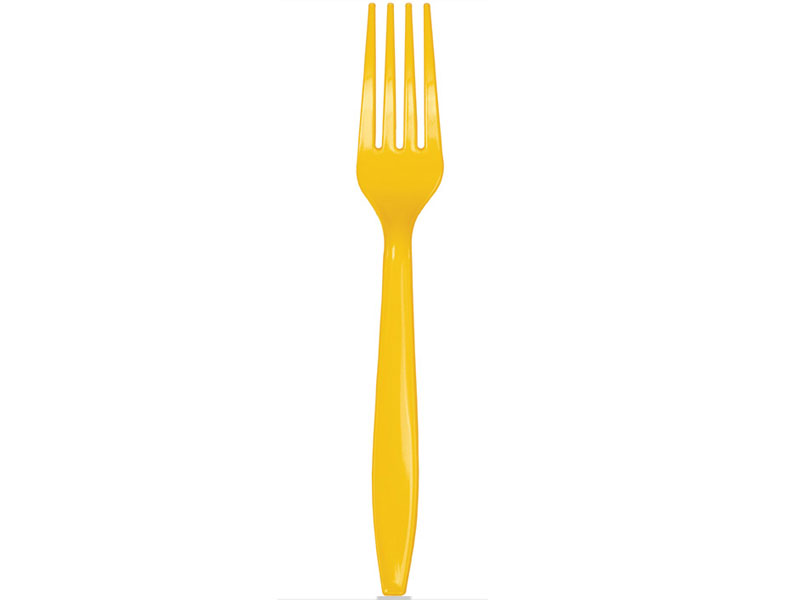 School Bus Yellow Bulk Plastic Forks 600 ct