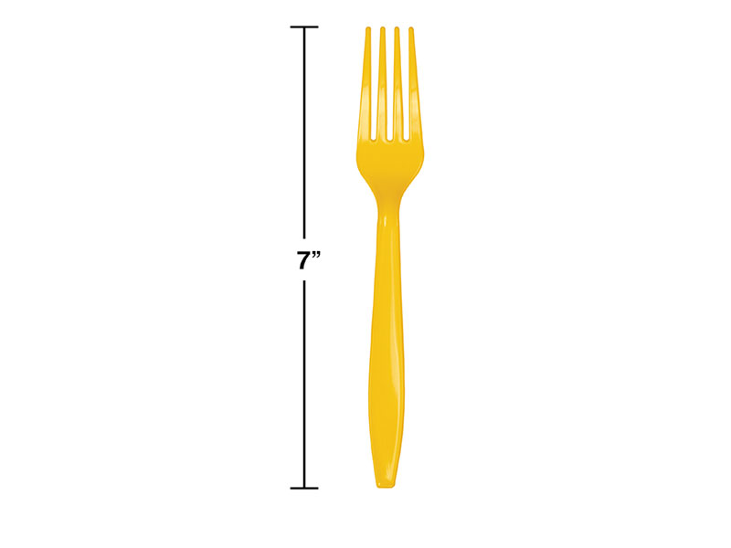 School Bus Yellow Bulk Plastic Forks 600 ct