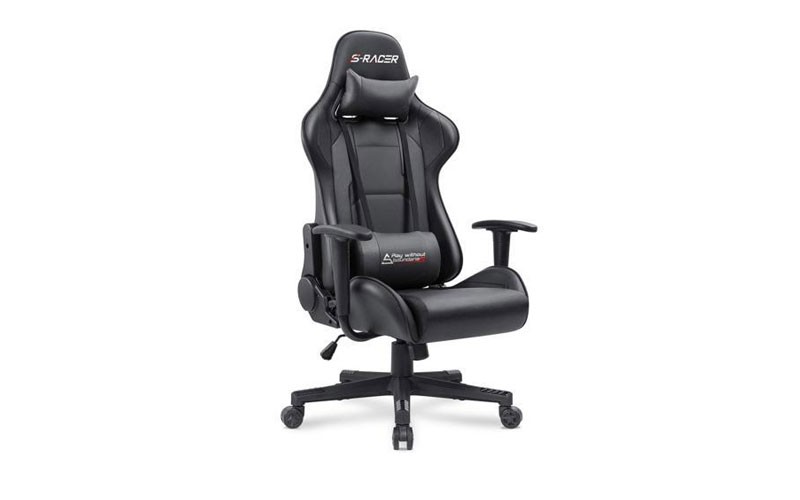 Homall Office Gaming Chair Carbon PU Leather Reclining Black Racing Style