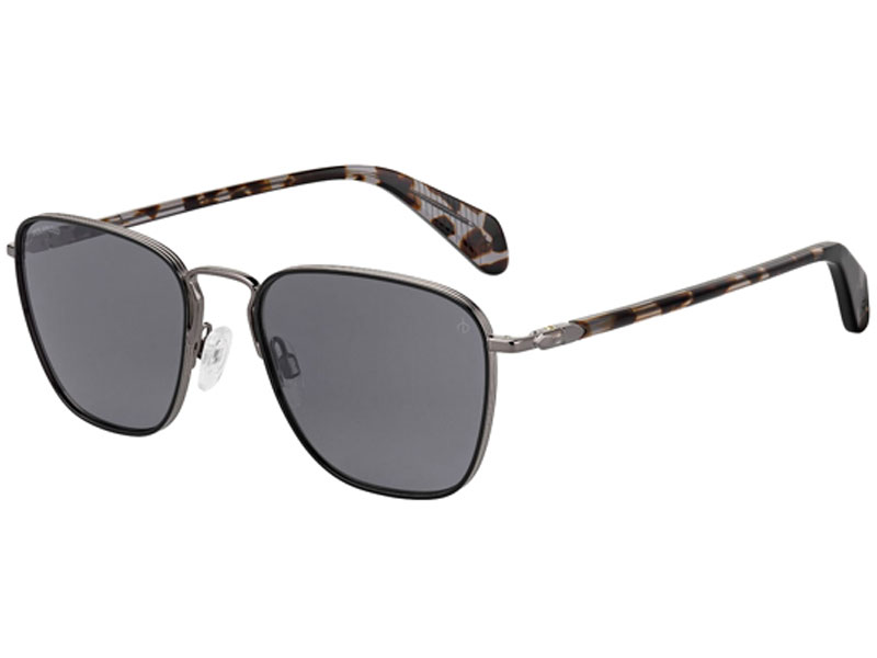 Men's Rag & Bone Polarized Black Dark Ruthenium Square