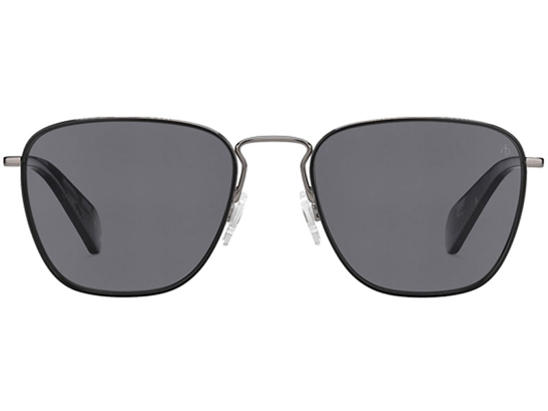 Men's Rag & Bone Polarized Black Dark Ruthenium Square