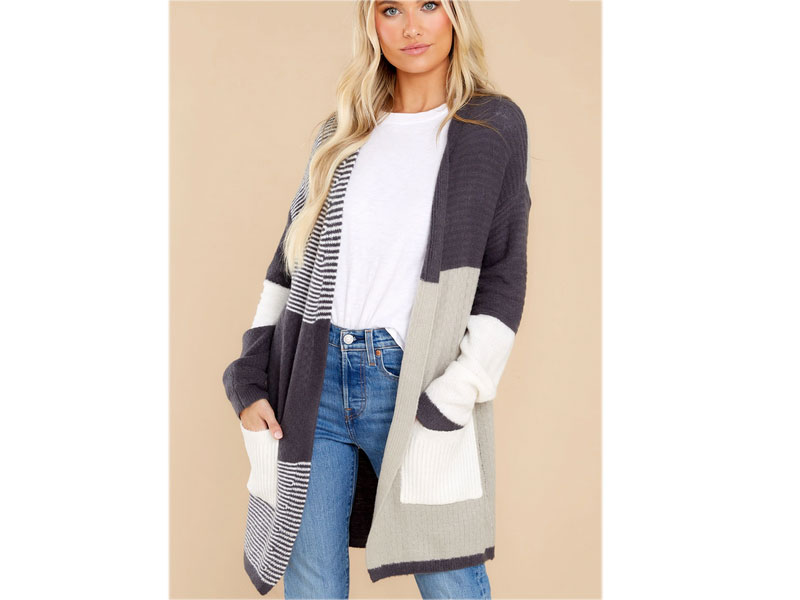 Women's In Your Comfort Zone Grey Multi Cardigan