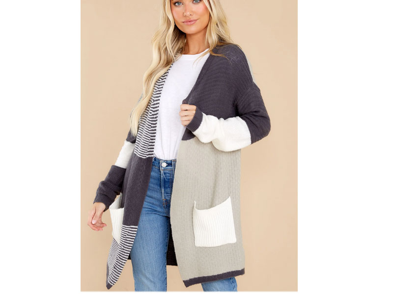 Women's In Your Comfort Zone Grey Multi Cardigan