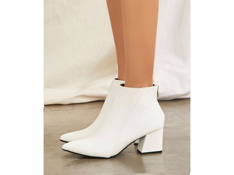 Women's Pointed Toe Block Heel Booties