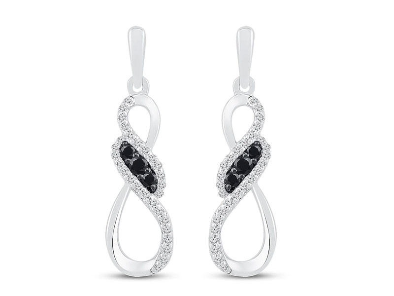 Jared Diamond Infinity Earrings Sterling Silver