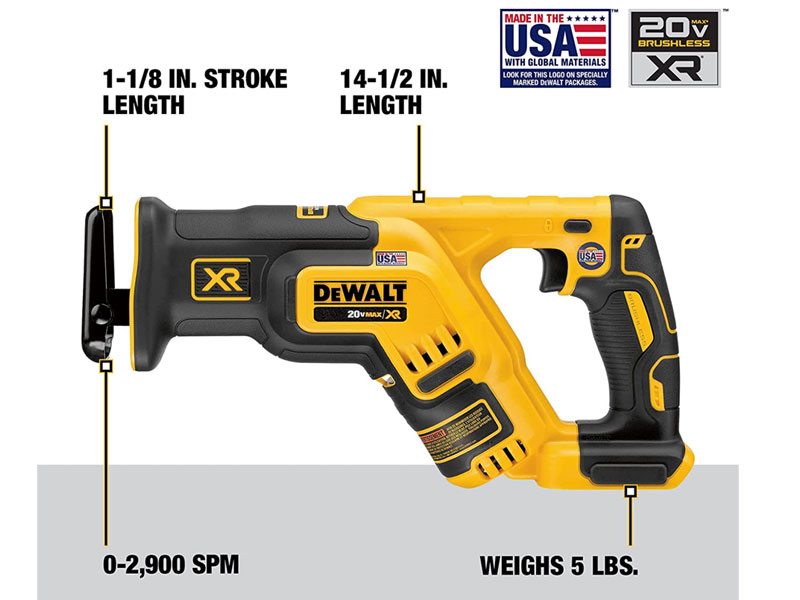 Dewalt 20V MAX XR Reciprocating Saw Tool Only