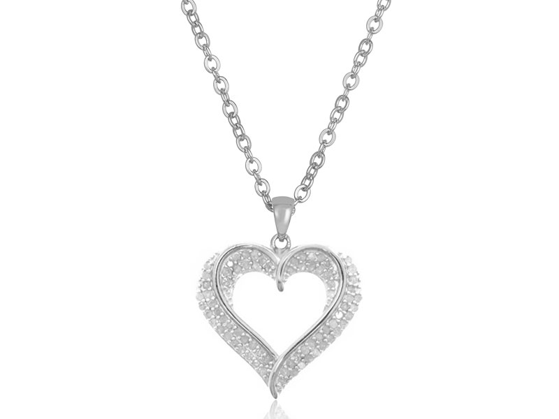 Women's Gianni Argento Diamond Heart Pendant Necklace