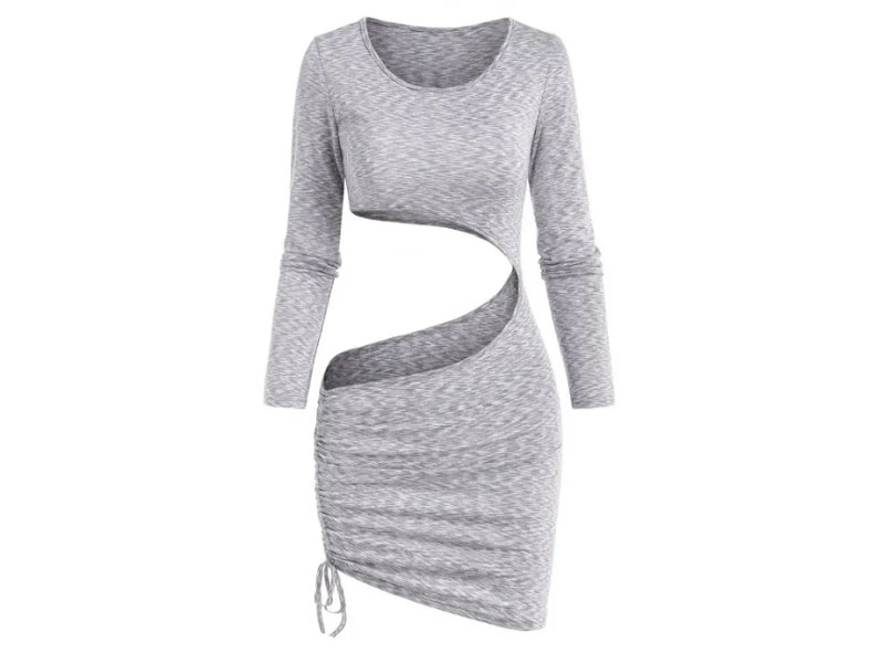 Women's Space Dye Cut Out Side Slinky Dress