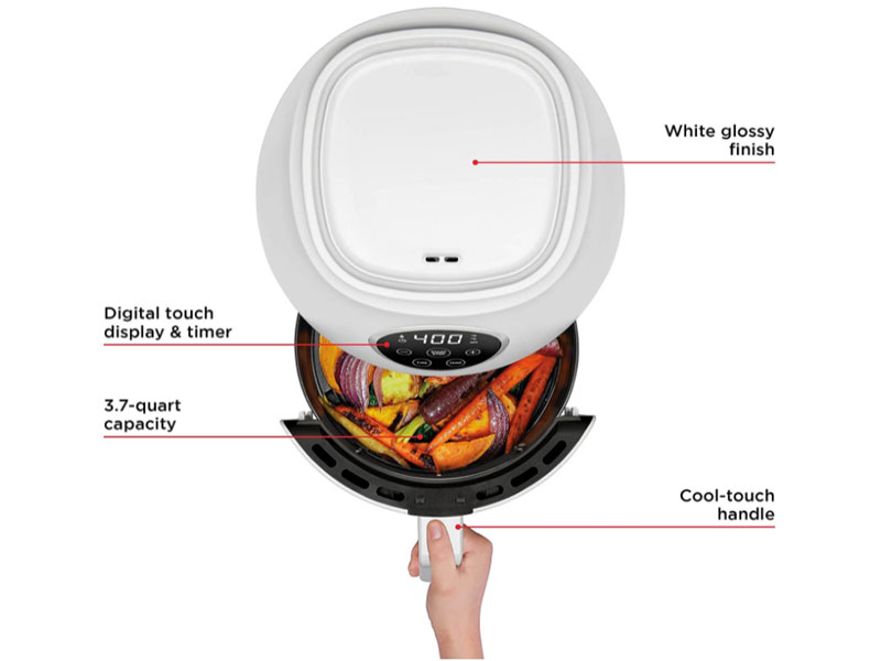 Chefman Small Air Fryer Healthy Cooking 3.7 Qt Nonstick