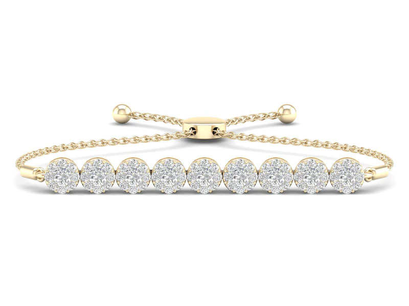 Jared Ladies 14K Diamond Bolo Bracelet Yellow Gold