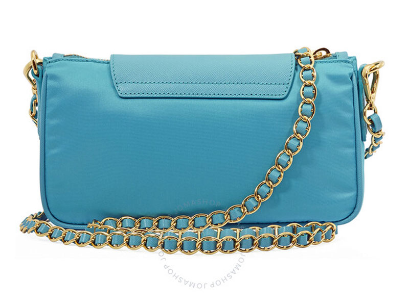 Prada Nylon Crossbody Bag in Turquoise