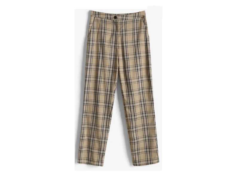 Zaful Women's Plaid Pocket Straight Pants