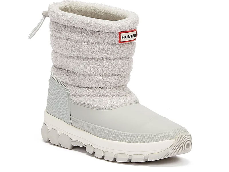 Damen Hunter Sherpa Snowboot kurze graue Stiefel