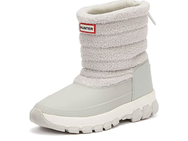 Damen Hunter Sherpa Snowboot kurze graue Stiefel