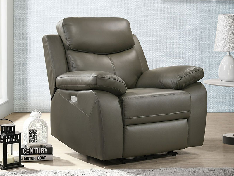 Elements Durham Power Leather Recliner Sofa