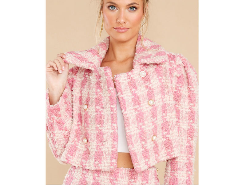 Ladies Mews Cropped Pink Hills Jacket