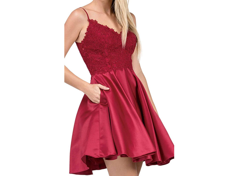 Dancing Queen Jeweled Lace Bodice Homecoming Dress