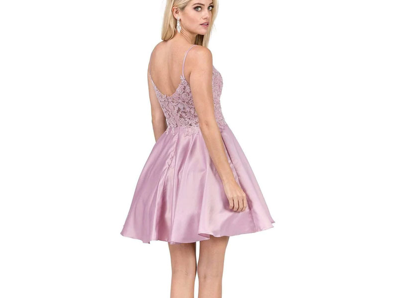 Dancing Queen Jeweled Lace Bodice Homecoming Dress