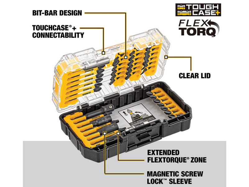 DeWalt Screwdriver Bit Set Impact Ready FlexTorq 40-Piece DWA2T40IR