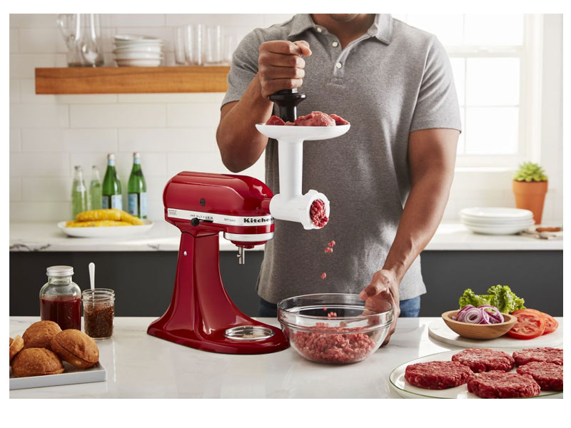 Kitchen Aid Food Grinder + Fresh Prep Slicer Attachment Bundle