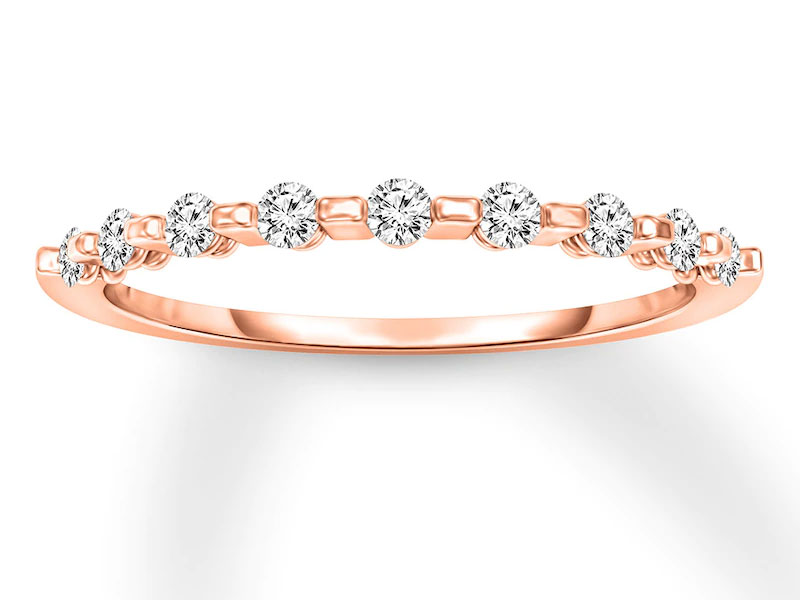 Women's 10K Diamond Anniversary Ring 1/6 Carat Rose Gold