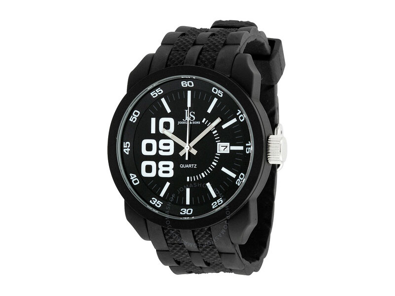 Joshua & Sons Men's Black Dial Silicone Watch JS63BK