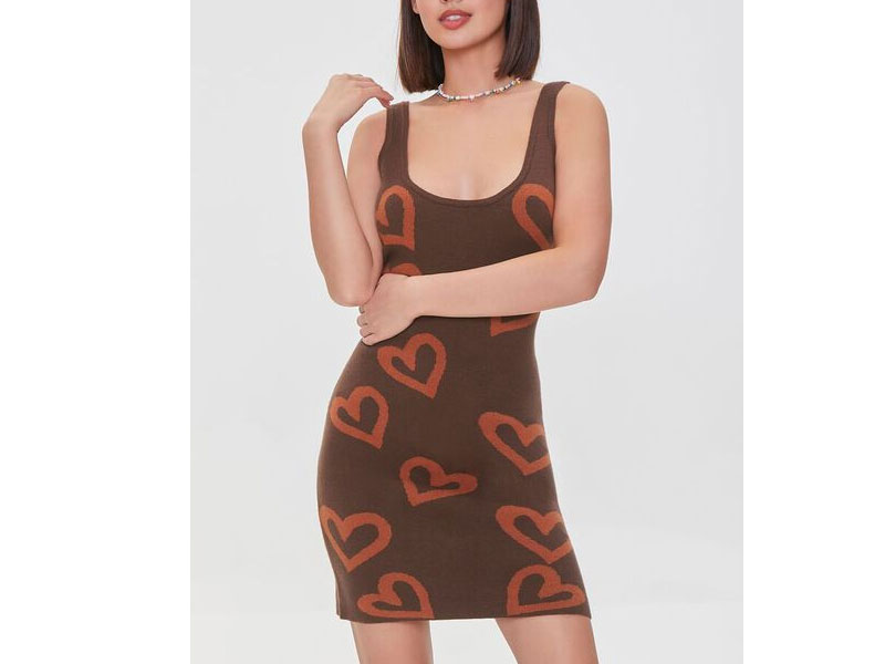Women's Heart Print Tank Dress