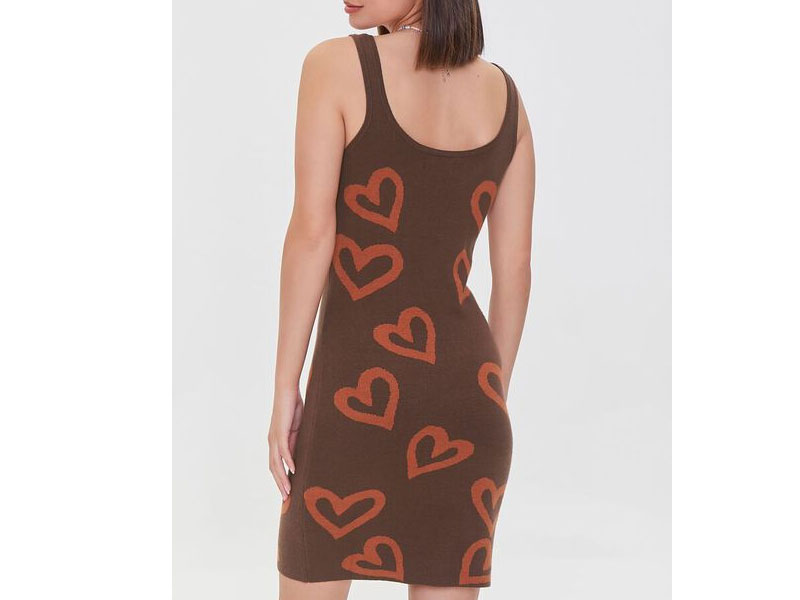 Women's Heart Print Tank Dress