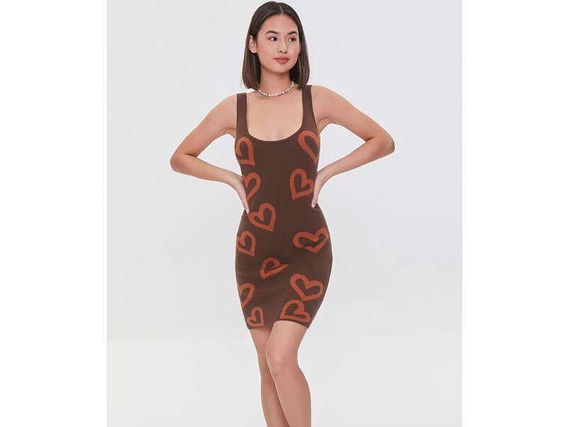 Women's Heart Print Tank Dress