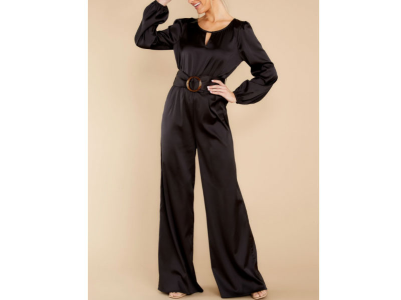 Women's Glance of Elegance Black Jumpsuit