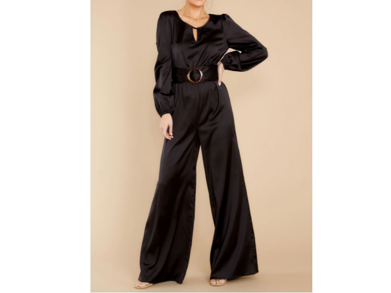 Women's Glance of Elegance Black Jumpsuit