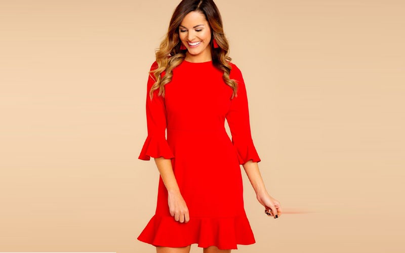 Adorable Classy Red Skatter Dress