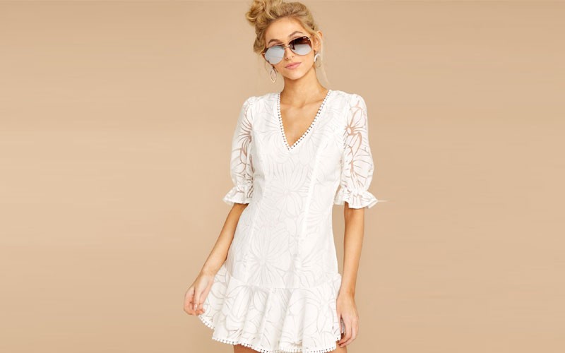 Elegant White Lace Dress