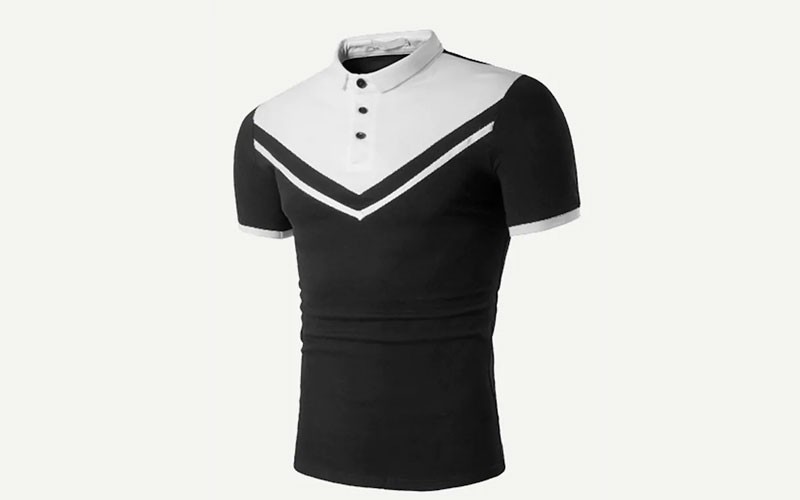 Men Contrast Panel Polo Shirt