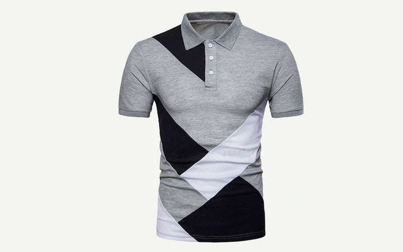 Men Cut And Sew Panel Polo Shirt