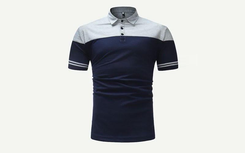 Men Cut And Sew Panel Polo Shirt