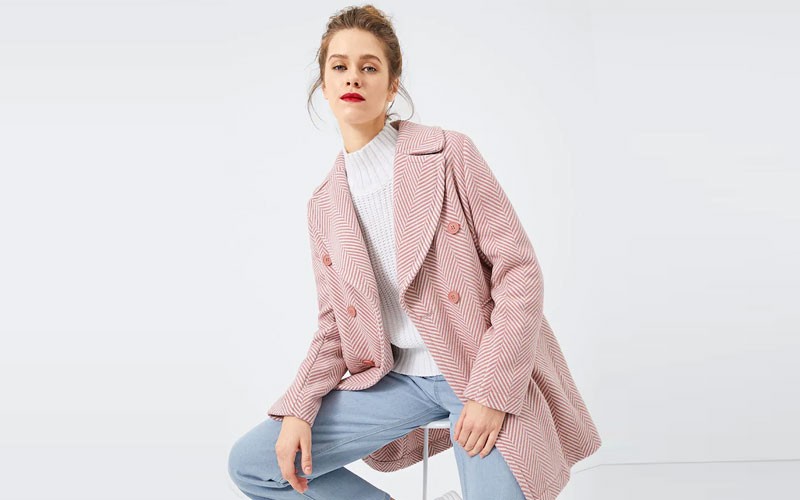 Shein Notched Collar Buttoned Coat