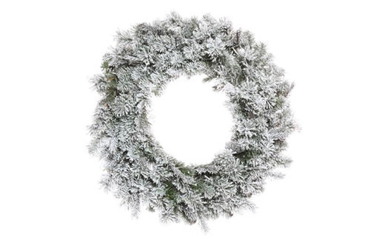 Vickerman K173530 30 in. Flocked Kiana Green Wreath with 275 Tips Light