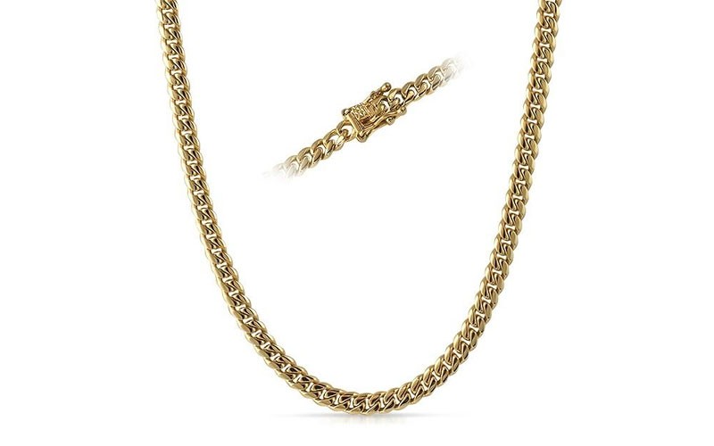 6Mm Miami Cuban Chain Ip Gold Steel Triple Lock