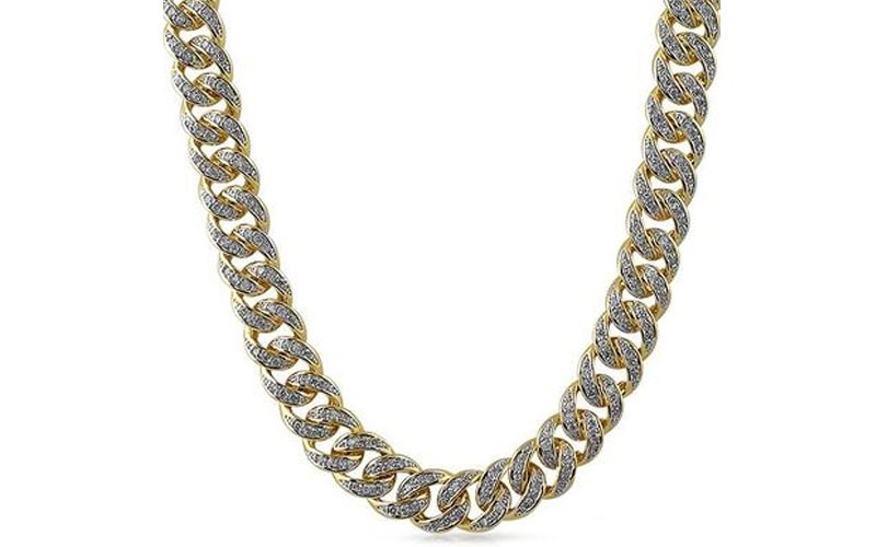 Miami Cuban Bling Bling Cz 13Mm Gold Chain