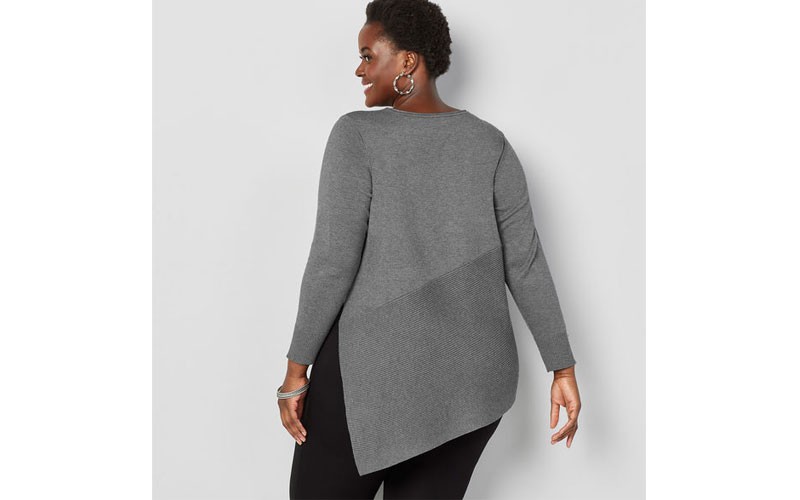 Asymmetric Back Hem Pullover Sweater