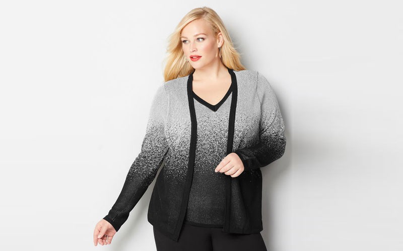 Silver Lurex 2Fer Cardigan