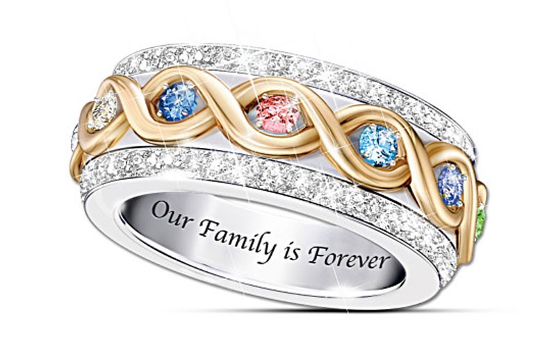 Family Is Forever Birthstone Spinning Ring