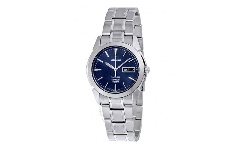 Seiko Blue Dial Titanium Mens Watch