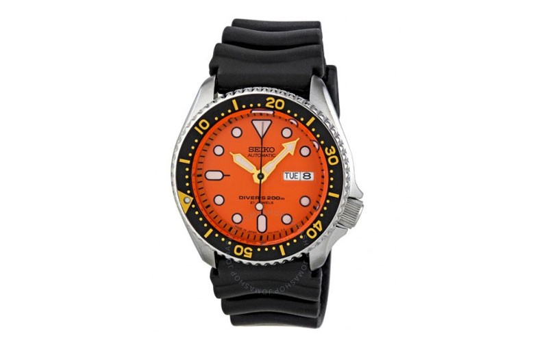 Seiko Diver Automatic Orange Dial Mens Watch