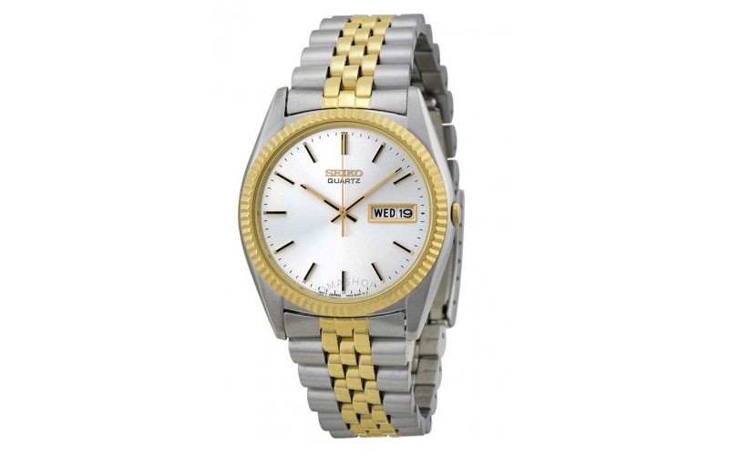 Seiko Day Date Dress Two tone Stainless Steel Mens Watch