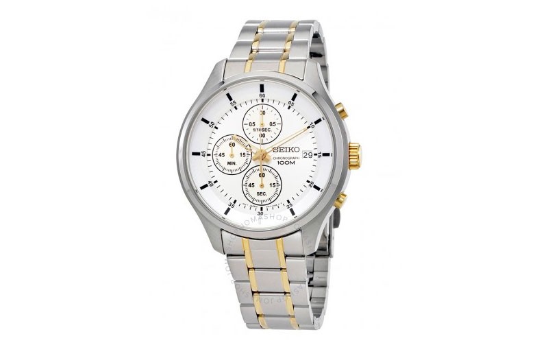 Seiko Chronograph Silver Dial Mens Watch