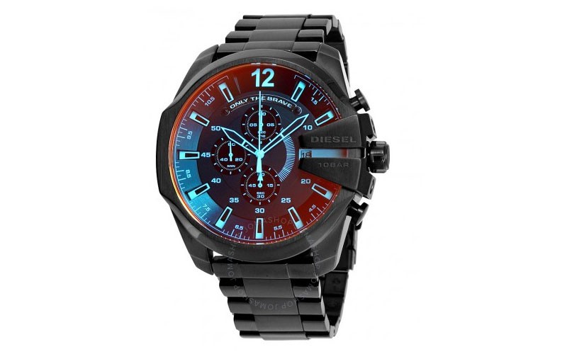 Diesel Mega Chief Black Ion-platetainless Steel Mens Watch