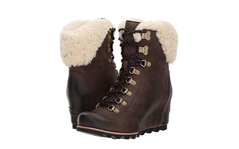 Womens Sorel Conquest Wedge Shearling Boot
