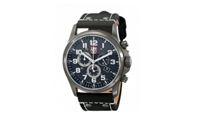 Luminox Land Carbon Dial Leather Strap Mens Watch